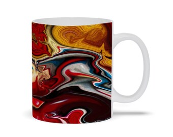 Passion, Ceramic Mug Original Art Coffee Cup Mug, Red