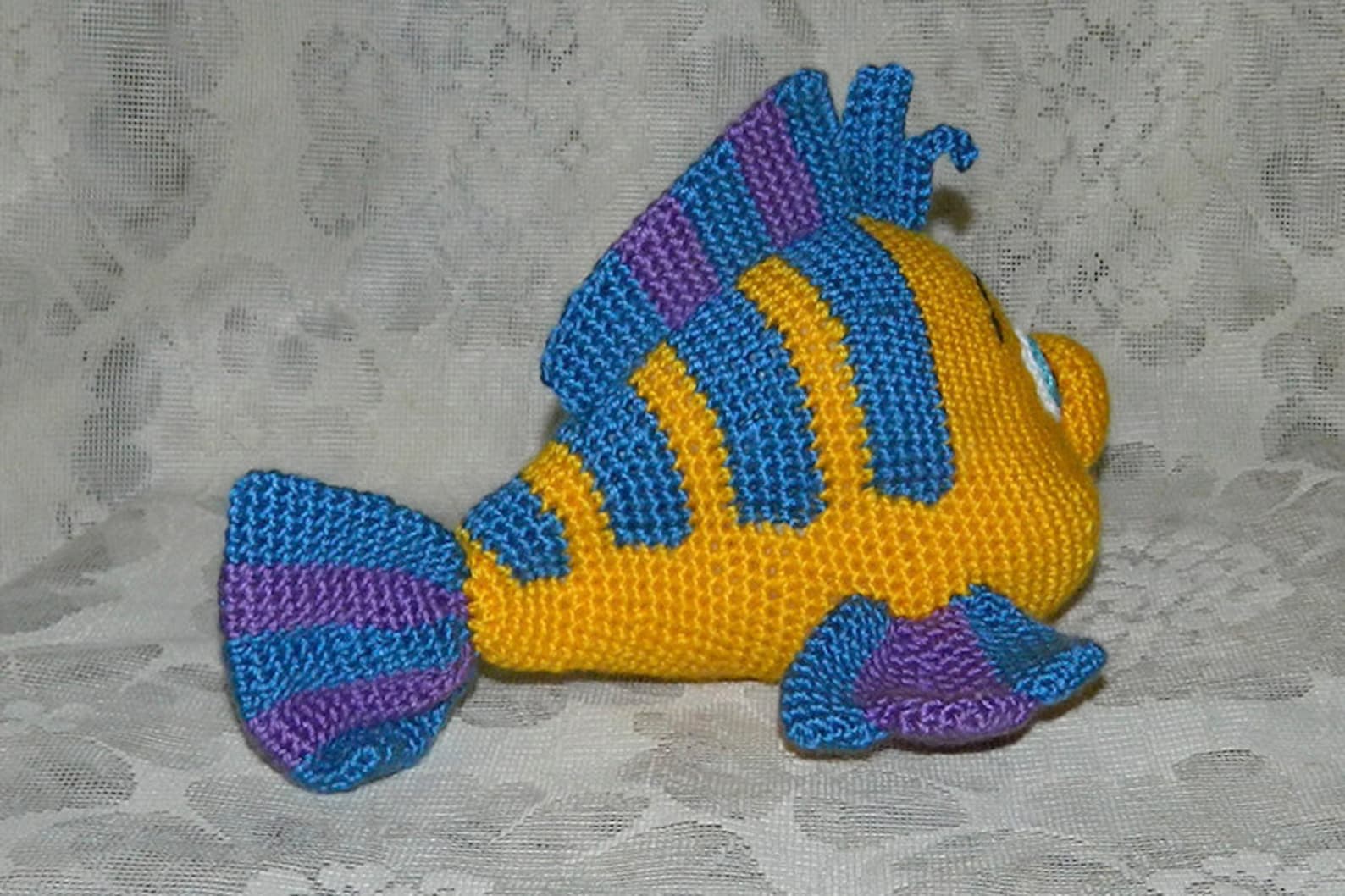 004 Amigurumi Flounder Pattern. Crochet Cartoon Mermaid fish. Etsy