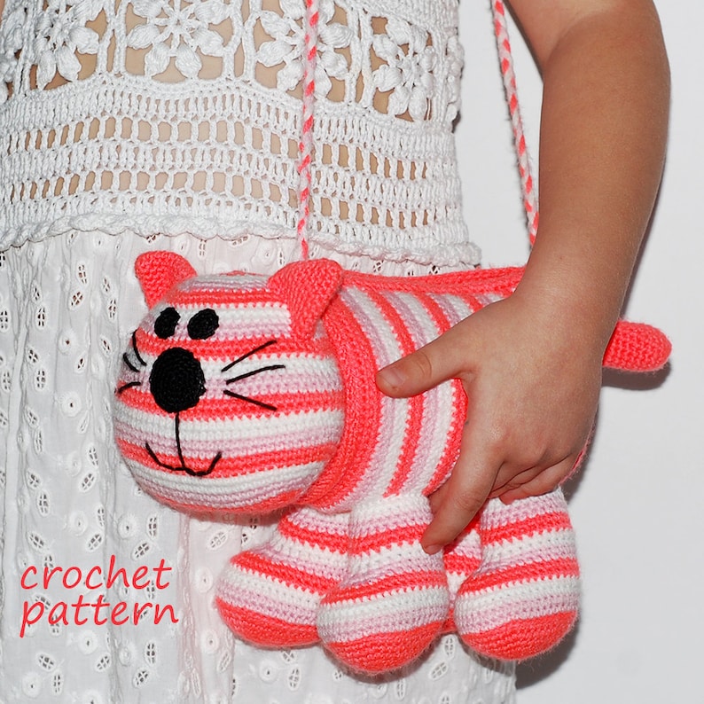 024 Purse crochet pattern. Cat amigurumi pattern. Tabby kitten | Etsy