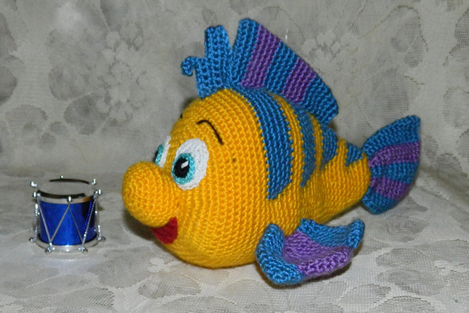 004 Amigurumi Flounder Pattern. Crochet Cartoon Mermaid fish. Etsy