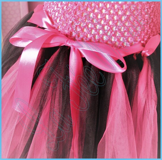 Robe Tutu Tulle Princesse Fleur Rose Noir 46 Ans Bustier élastique Fée Fille Idéal Noel Anniversaire Mariage Fête