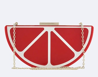 30% OFF - Red Citrus Statement Clutch