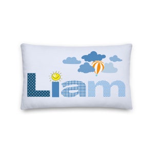 Personalized Pillowcase featuring LIAM in photo of actual sign letters 