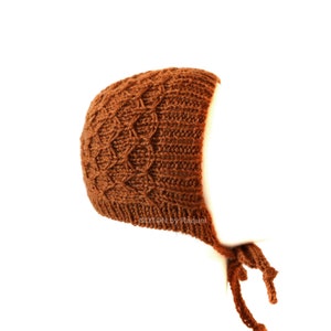 Terra Cotta Winter Baby Bonnet Knit, by NOTON by Raquel for KIDS image 6