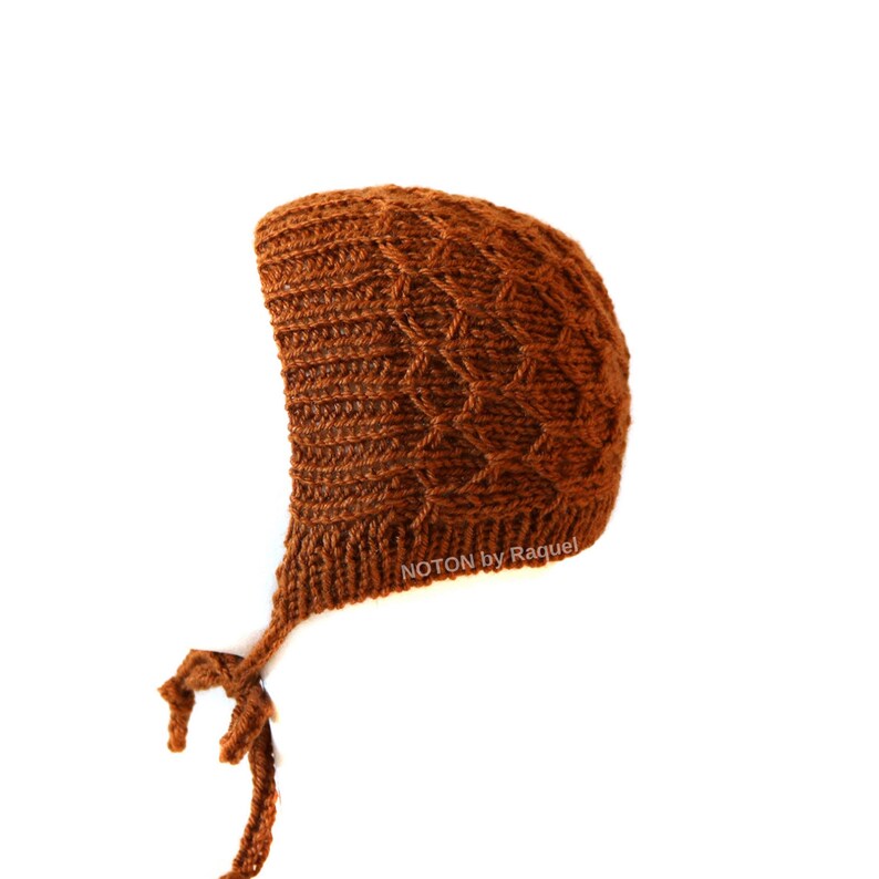 Terra Cotta Winter Baby Bonnet Knit, by NOTON by Raquel for KIDS image 7