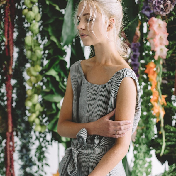 Klaar voor verzending/linnen jumpsuit/losse linnen jumpsuit/linnen overall/linnen vrouwen romper/linnen kleding/zomer jumpsuit