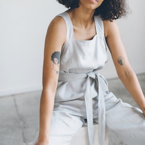Ready to ship/ Linen jumpsuit/ Oversized jumpsuit/ Summer jumpsuit/ Linen romper / Women linen clothing/ Linen overall/ Wide leg jumpsuit