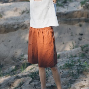 Hike terracotta short - Linen shorts - High waisted linen shorts - Summer shorts - Minimal linen shorts