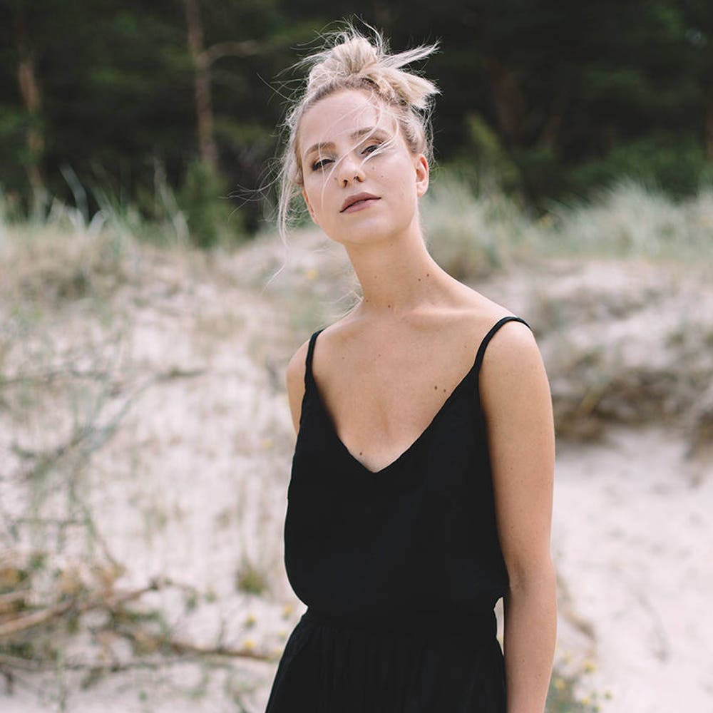 Midi linen skirt