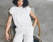 Alabama Linen jumpsuit Oversized jumpsuit Summer jumpsuit Linen romper Women linen clothing Linen overall Wide leg jumpsuit