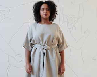 Ellen natural grey dress - White linen dress - Oversized linen dress - Summer dress - Linen dress - Long linen dress