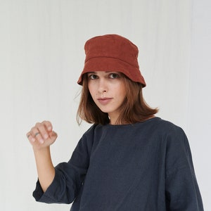 Ready to ship - Linen bucket hat - Summer linen hat - Bucket hat - Heavy linen hat