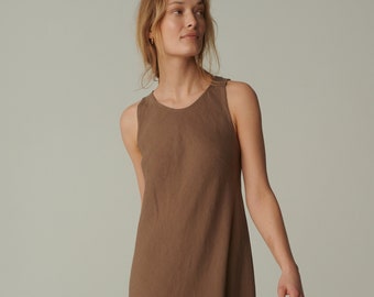 Alba cacao linen dress - Soft linen dress - Maxi dress - Minimal linen dress - Linen dress - Summer dress