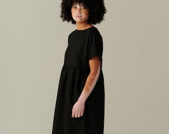 Gemma black linen dress  - Everyday dress - Casual dress - Oversized dress - Simple linen dress - Summer dress