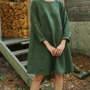 Oversize Linen Shirt LIVORNO-2 / Womens Linen Shirt / Linen