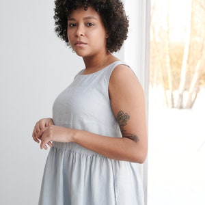 Dana ice grey dress - Smock dress - Basic linen dress - Loose linen dress - Simple linen dress - Linen tunic dress -Summer linen dress