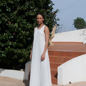 Alba milky white linen dress - Soft linen dress - Maxi dress - Minimal linen dress - Linen dress - Summer dress