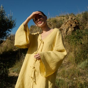 Vestido de lino Luise Butter - Vestido oversize - Vestido de manga ancha - Vestido de lino de verano - Vestido de lino holgado - Vestido de lino - Vestido mini