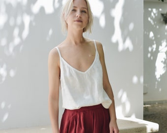 Hazel white top / Linen top / Linen blouse / Linen basic top / Top / Linen shirt / Summer linen clothes / Simple linen blouse