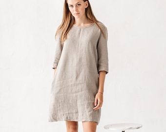 Shift dress/ Linen simple dress/ Basic linen dress/ Loose | Etsy