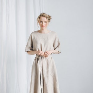 Ellen beige dress - Loose linen dress - Oversized linen dress - Summer dress - Linen dress - Long linen dress