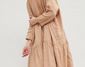 Marokko dress One size linen dress Summer linen dress Oversized linen dress Loose linen dress Simple linen dress Plus size dress