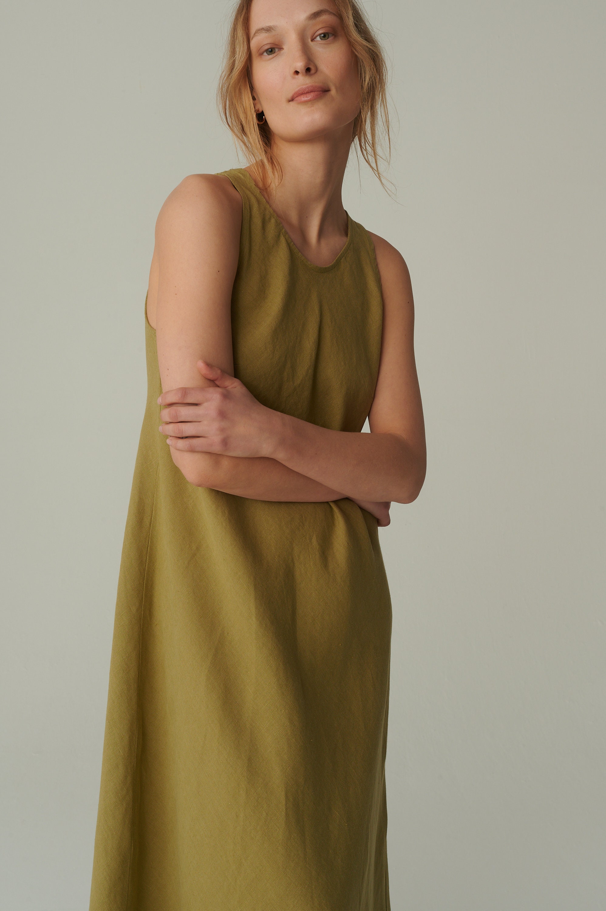 rhythm classic linen shirt dress Ora Linen Blend Shirt Dress-Navy Ivory Stripe main image 0
