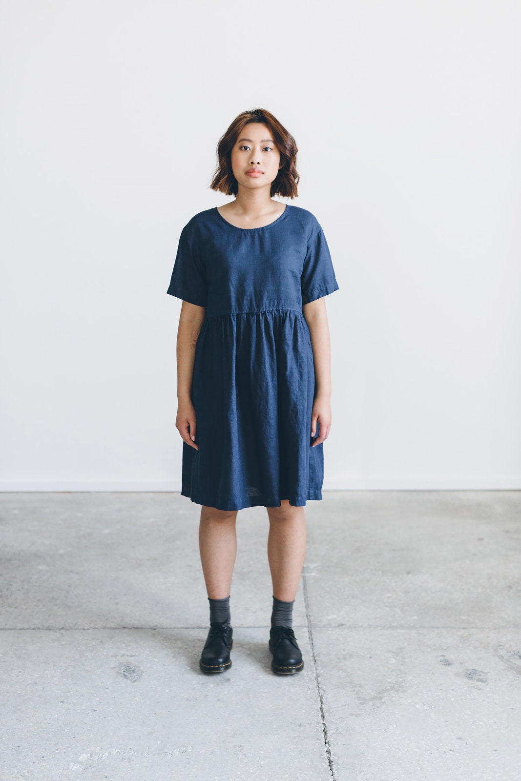 Anna Linen Blouse in Navy by ExVoto main image 0