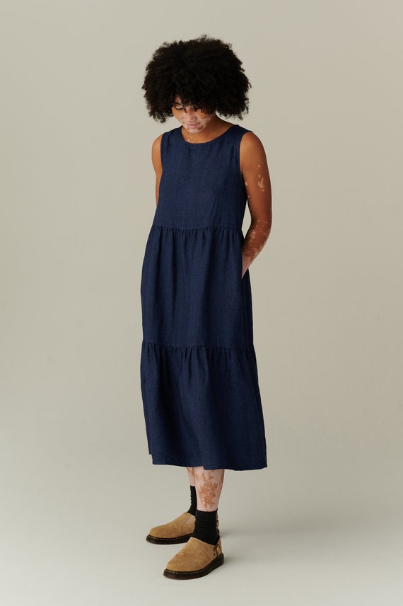 knee length dresses for ladies Linen Decima Mini Dress, M