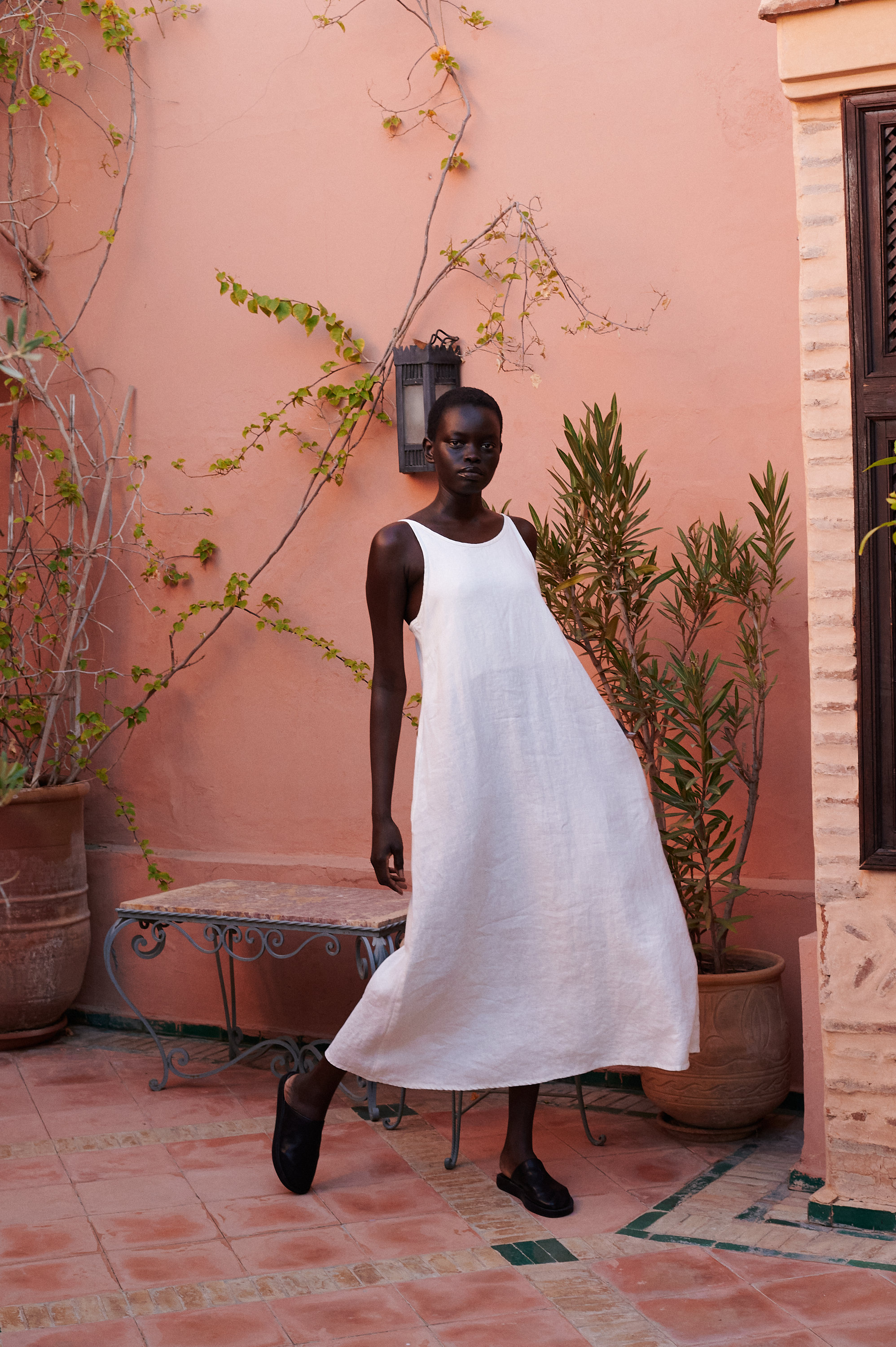 Kristi Milky White Dress - Spaghetti Strap Linen Dress- Linen Dress - Long Linen Dress - Summer Linen Dress