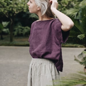 Kimono style linen blouse