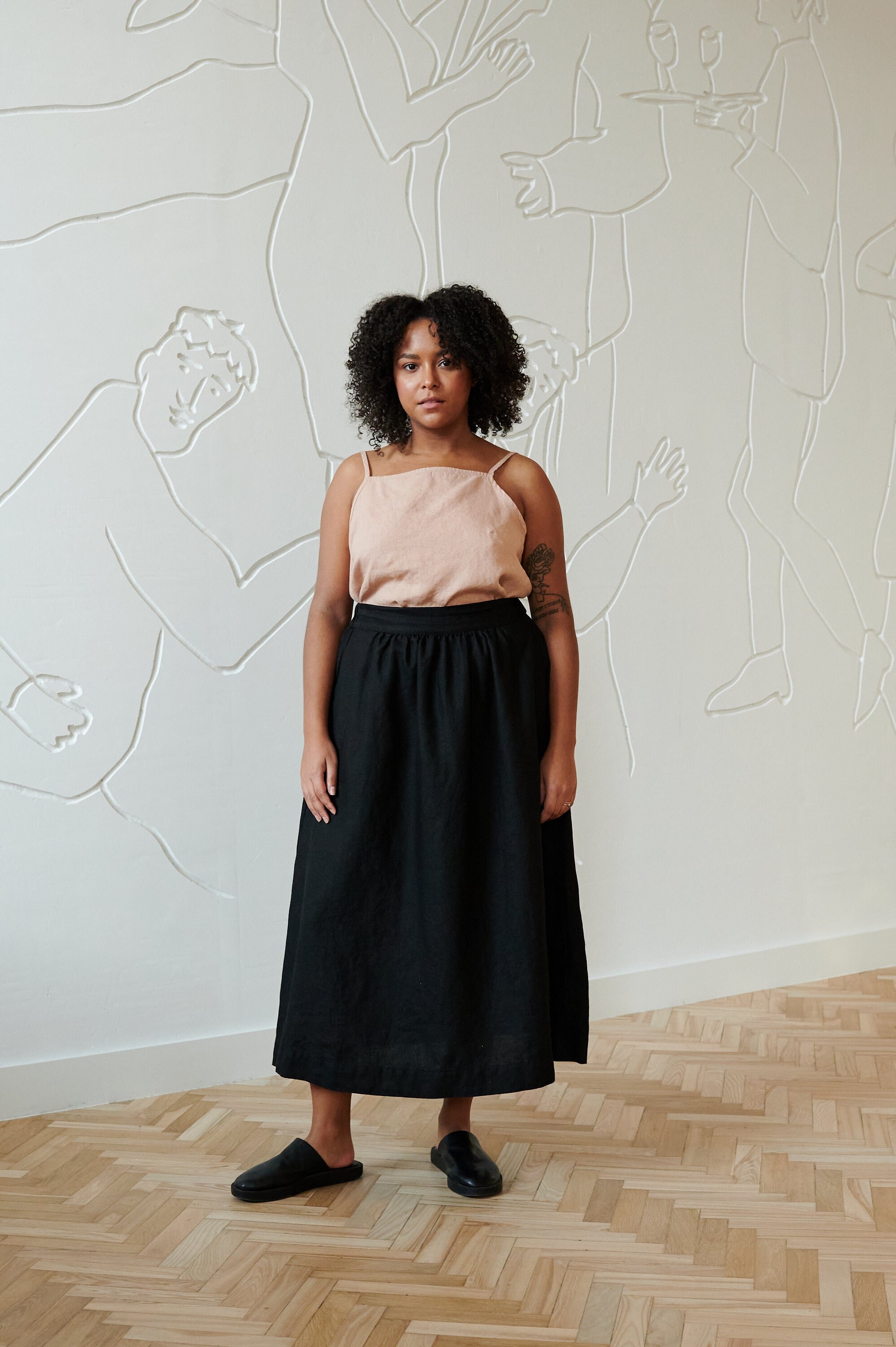 Lina Black Skirt - Maxi Linen Skirt - Linen Skirt - A Line Linen