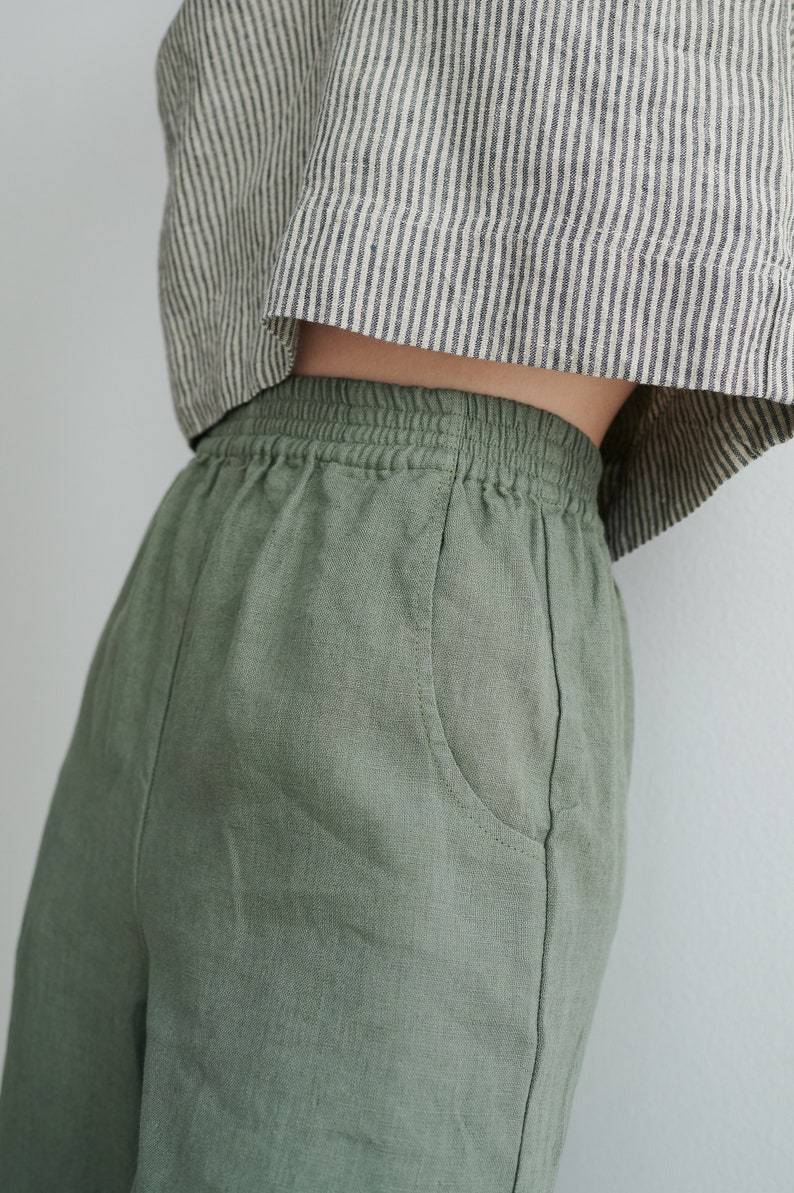 Ocean Pine Green Trousers Linen Pants Linen Trousers - Etsy