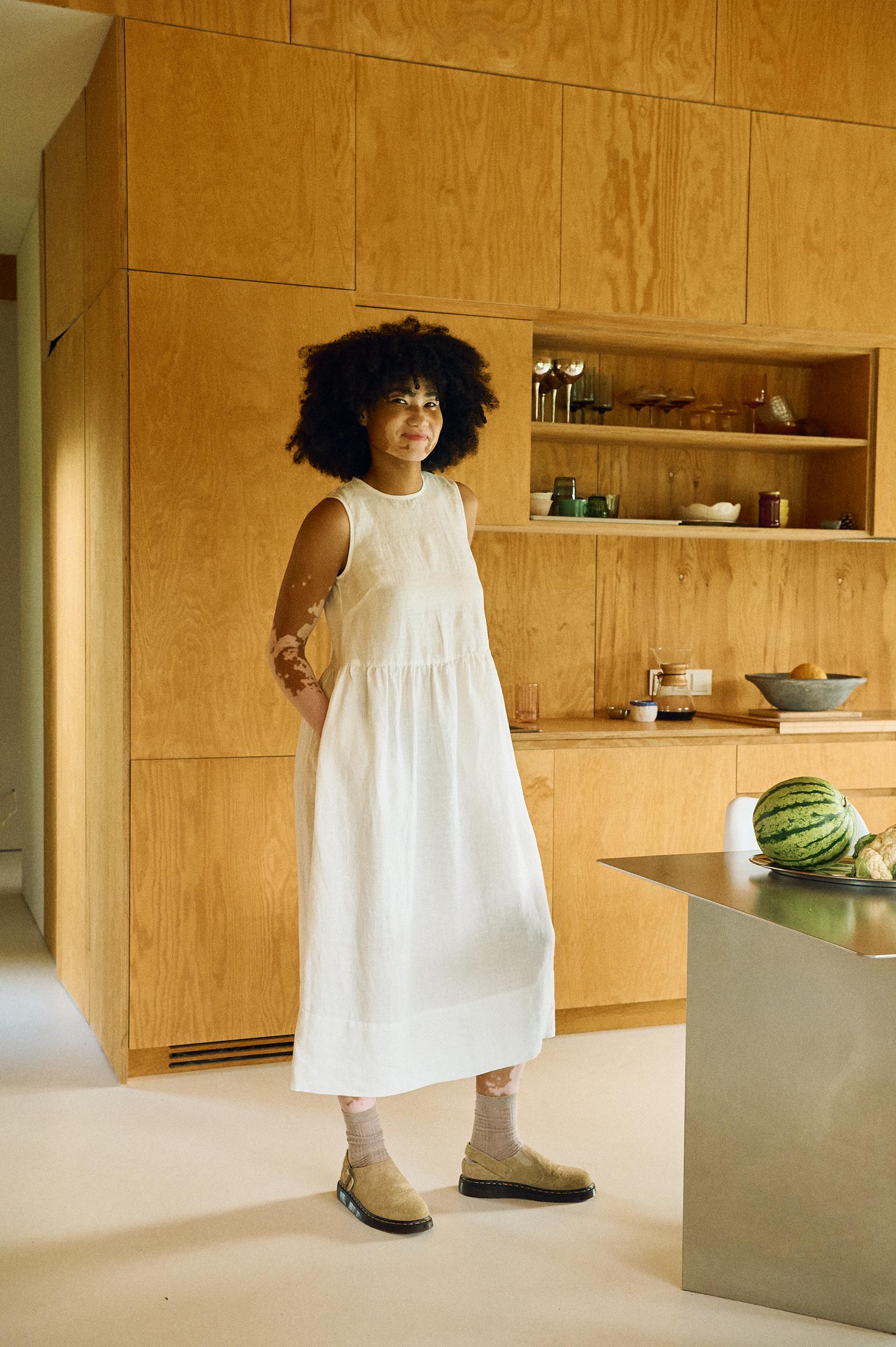 linen smock dress Cecilia S / Mint Green ensuring comfort all day long Smock Linen Dress - Ieva