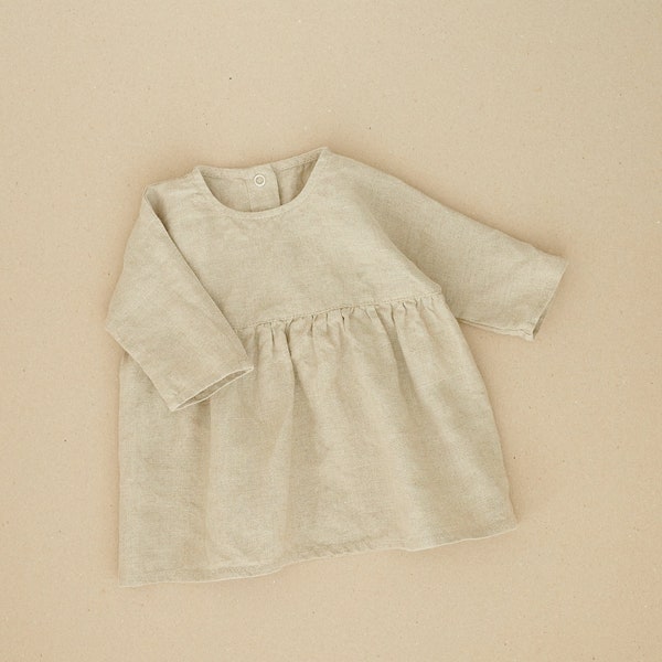Baby Linen Dress Etsy