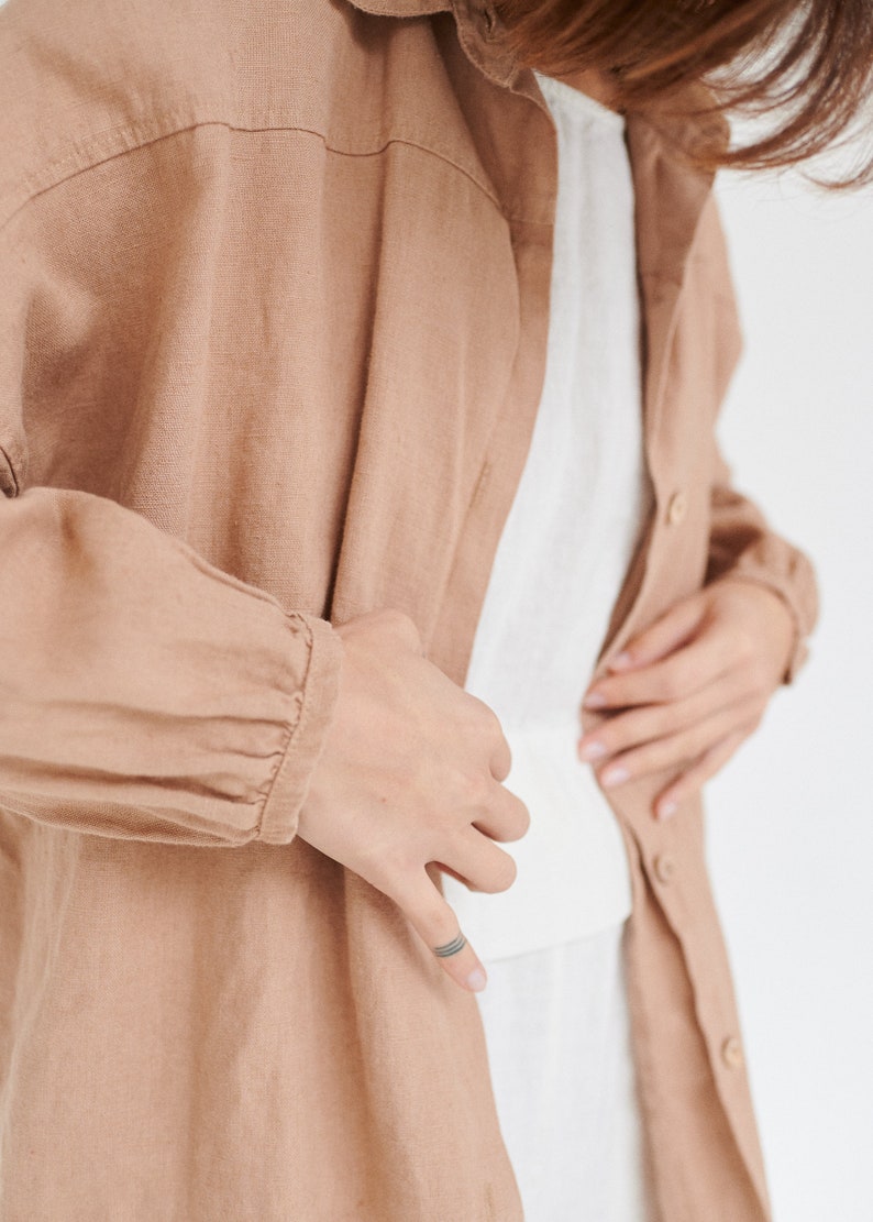 dusty peach shirt