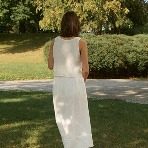 Addie White Linen Sleeved Top