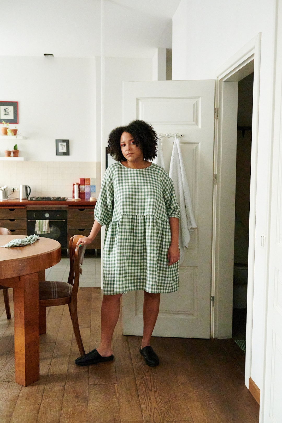 fig London LINEN gingham mini dress新品未使用 il_1080xN.3850410422_pihi.jpg