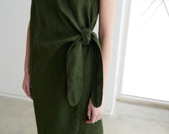 slim fit dress slacks Zara Cross Waist Jersey Dress-Hunter Green, Ikat