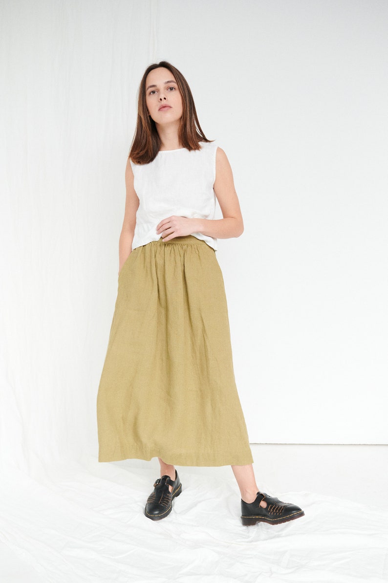 Lina skirt Maxi linen skirt Linen skirt A line linen | Etsy