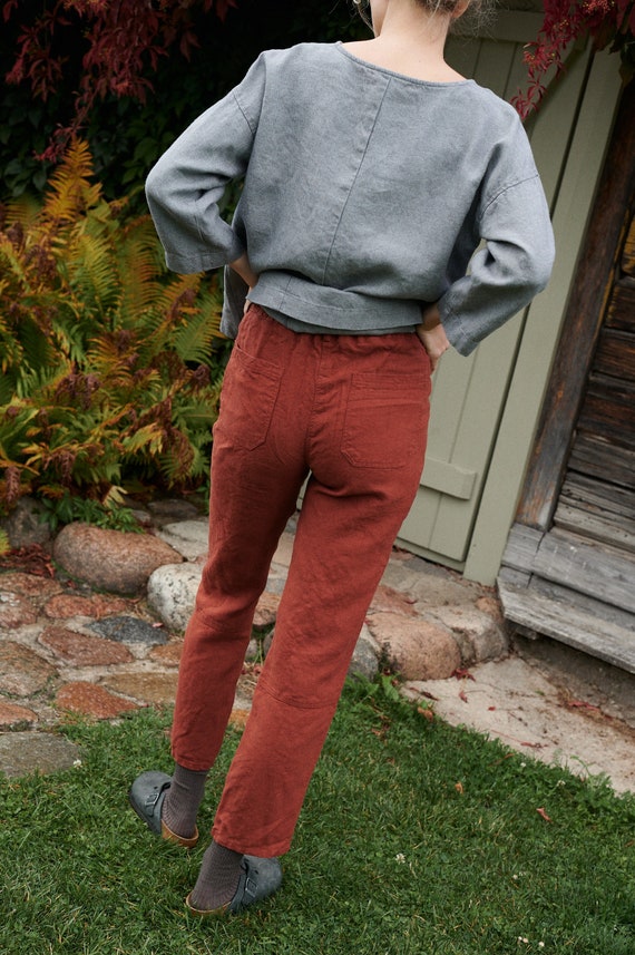パンツ MOTHER Woman Pants Burnt 1664F1543 FTA Brooke Heavy Terracotta Utility Trousers - Utility Trousers