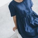 Anna navy blue dress - Linen dress - Summer linen dress - Midi linen dress 
