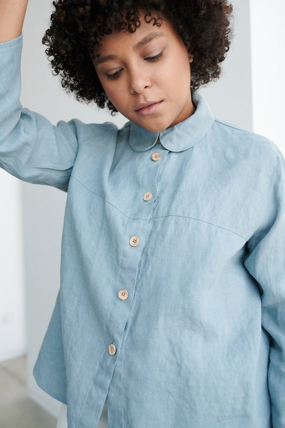 Sea green linen shirt Clearance