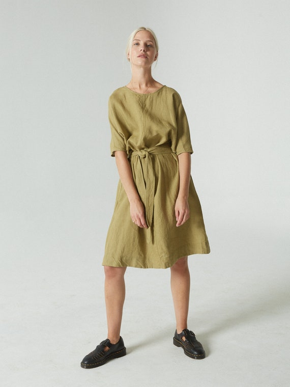 cocoon linen dress