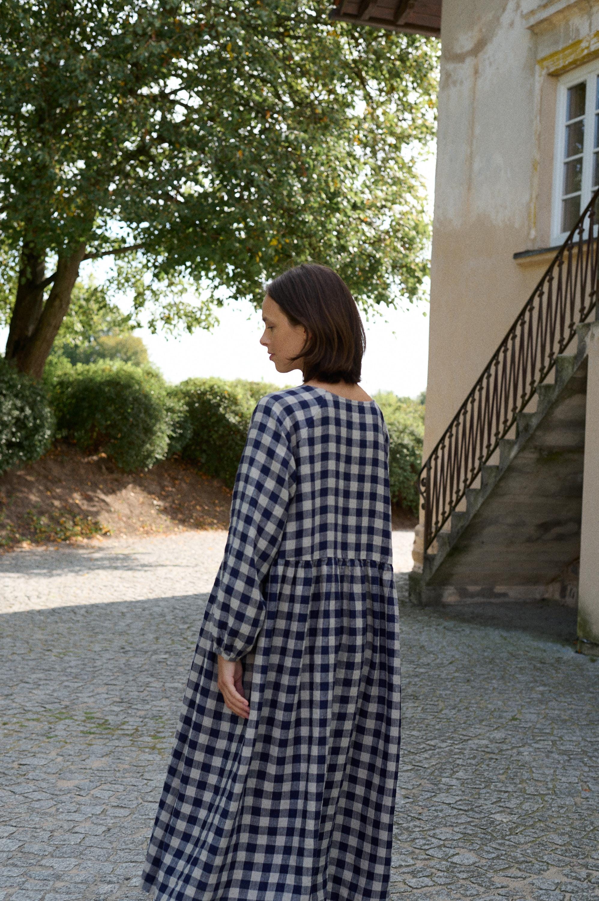 Maxi Linen Gingham Dress Margo