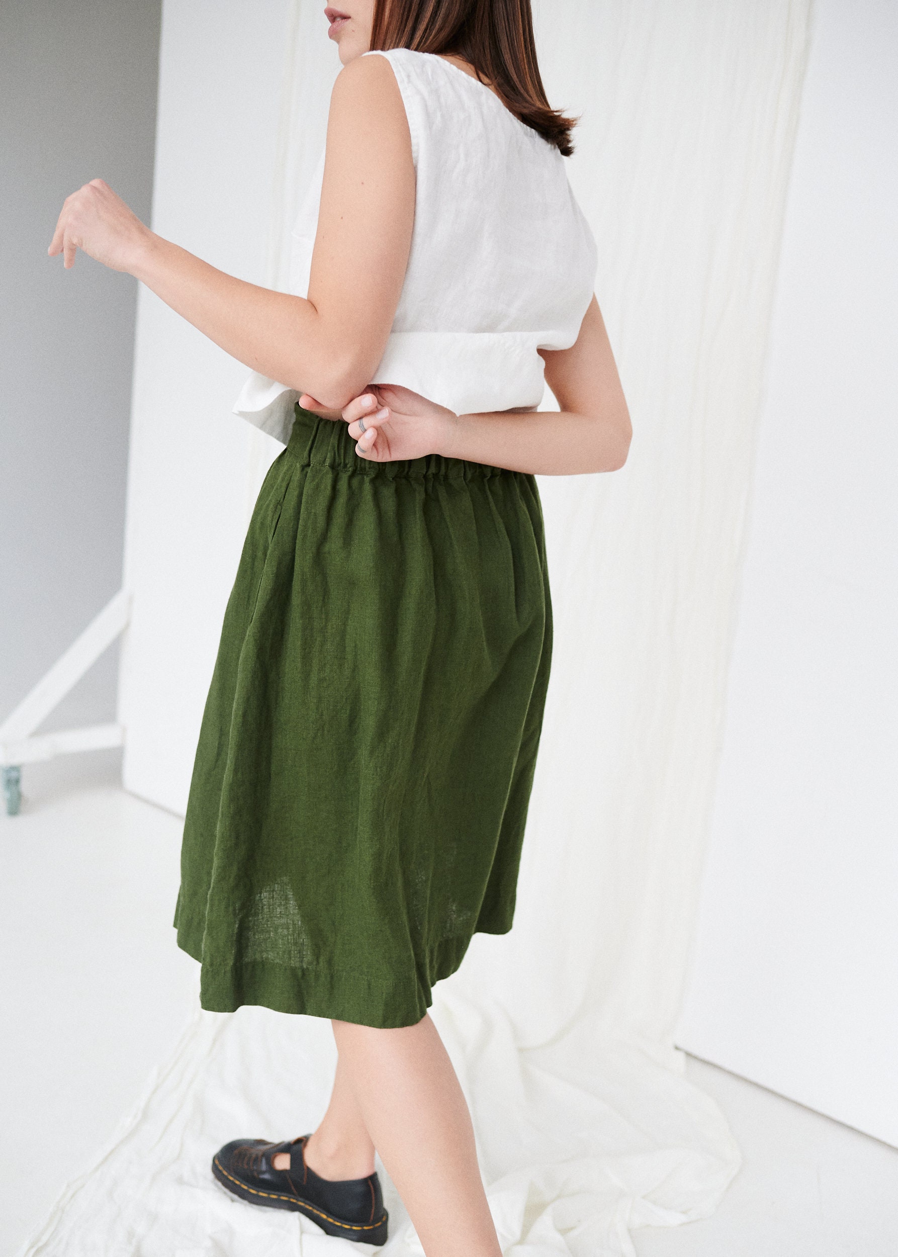 forest green skirt