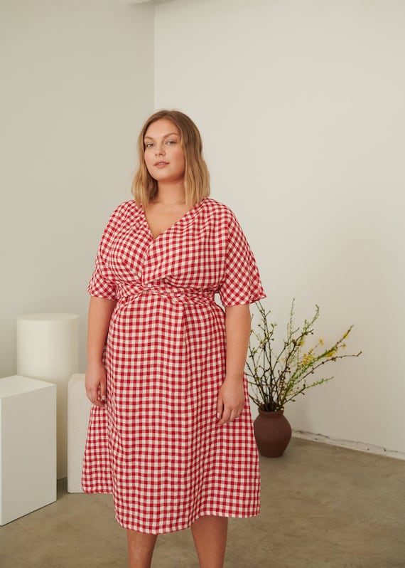 red gingham dress