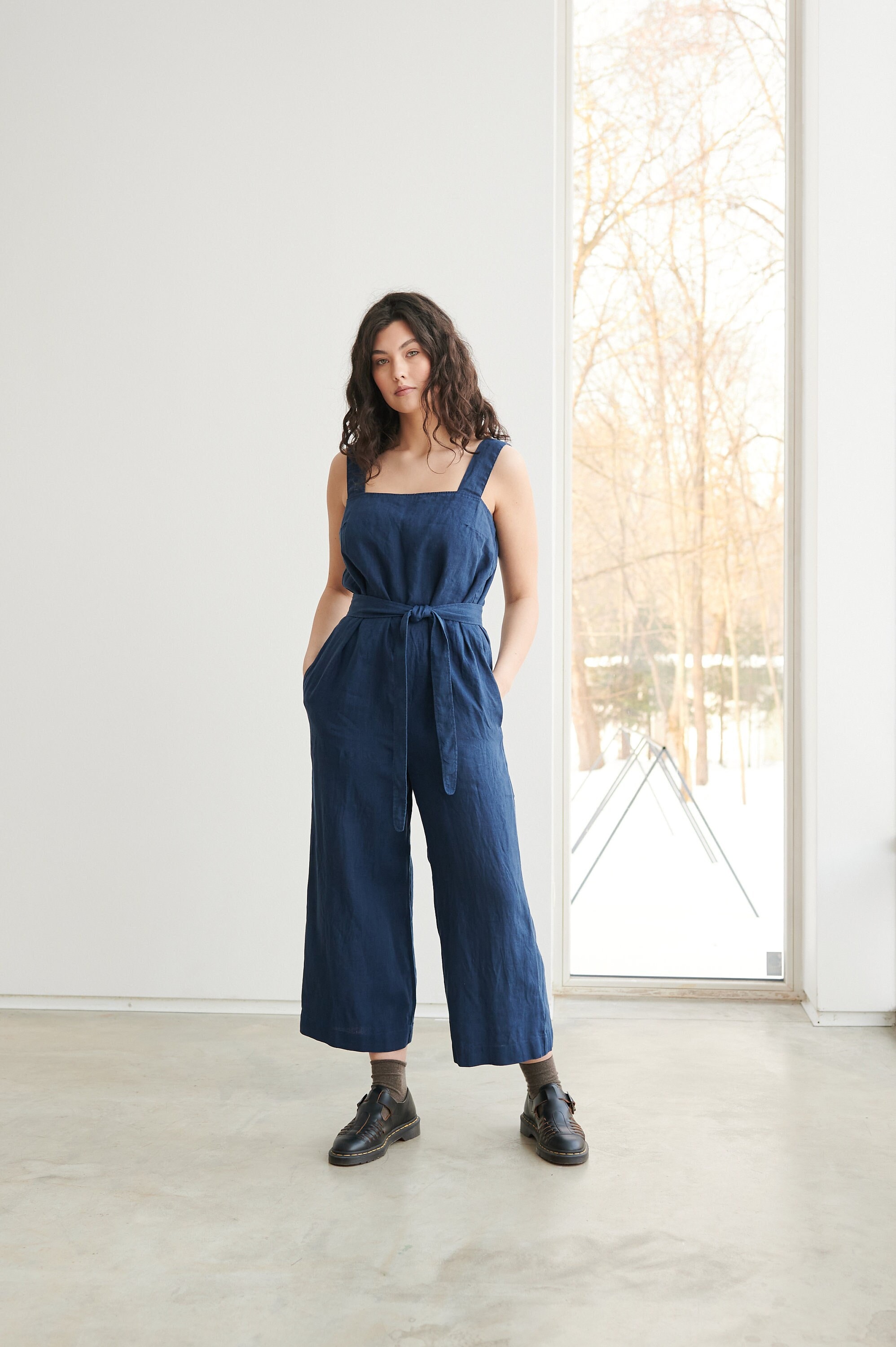 ロンパース・カバーオール house on the hill Jumpsuit Navy Stripe70 ロンパース・カバーオール house on the hill Jumpsuit Navy