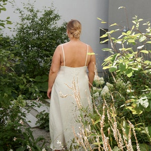 Kristi milky white dress - Spaghetti strap linen dress- Linen dress - Long linen dress