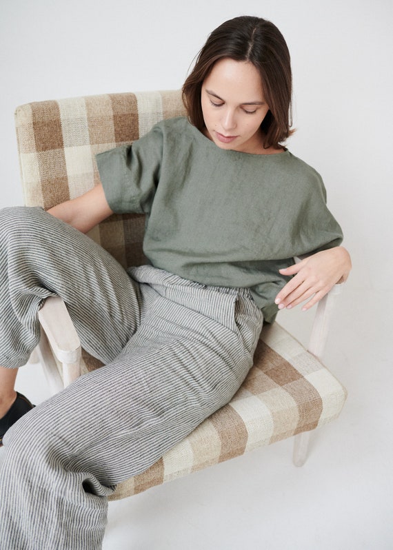 Simple linen pants deals